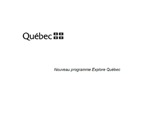 Commmuniqué de presse: Explore Québec