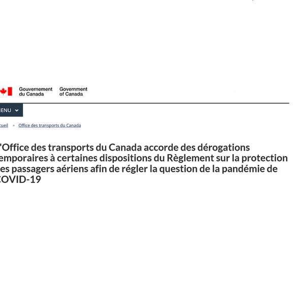 Communiqué de l'OTC - L'Office des transports du Canada accorde des dérogations temporaires